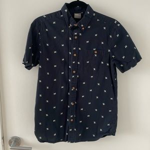 ASOS Navy Blue Short Sleeve Button Down